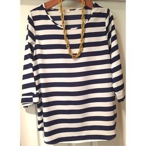 Boutique Navy Striped Blouse