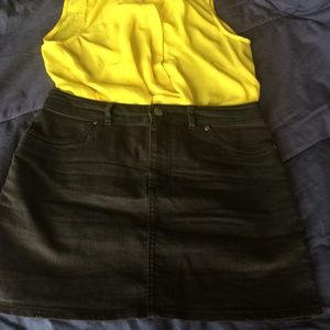 Black mini skirt