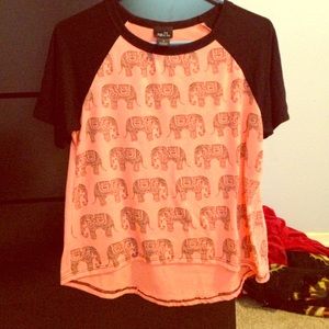 Rue 21 Elephant Baseball Tee