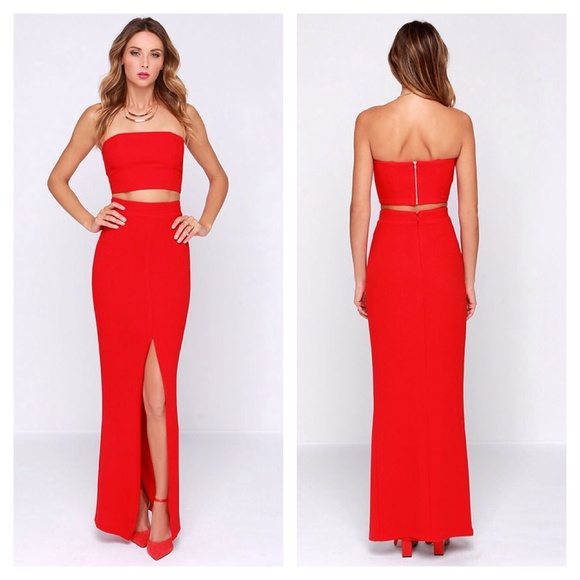 LuLu's Red Two Piece Dress