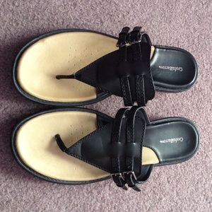 Black flip flop sandals