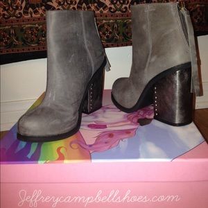 SOLD: Jeffery Campbell Reverb stud grey boots