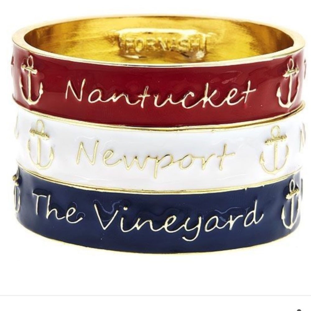 NWT Fornash New England Slogan Bangle (Blue)