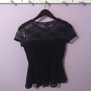 Lace peplum top