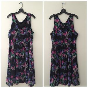 Floral Print Mesh Tank Dress