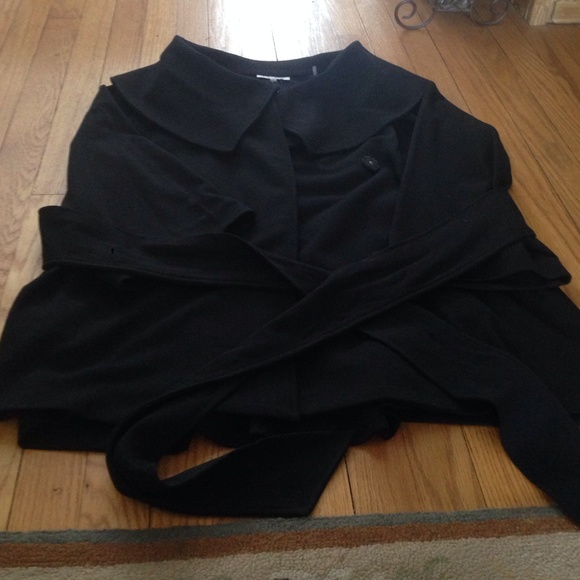 Black Calvin Klein belted jacket