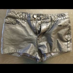 Black leather shorts