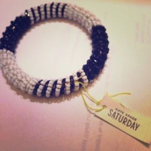 Kate Spade Black and white seed bead bangle