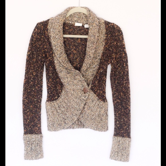 BKE brown wrap sweater
