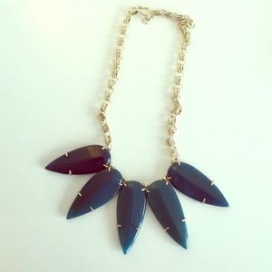 Blue Agate Jassy Inverted Teardrop Necklace