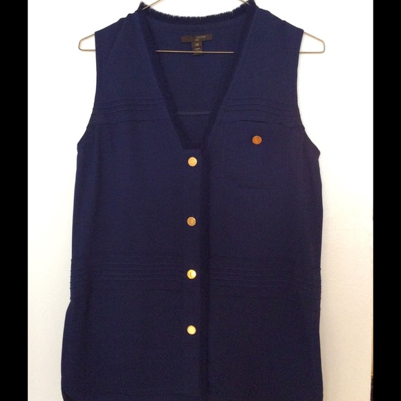 Louis Vuitton sleeveless deep blue blouse - Picture 2 of 4