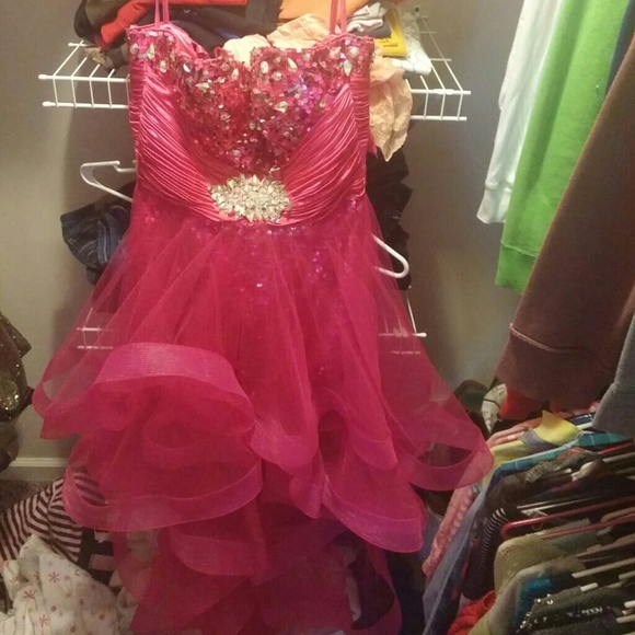 Hot pink prom dress