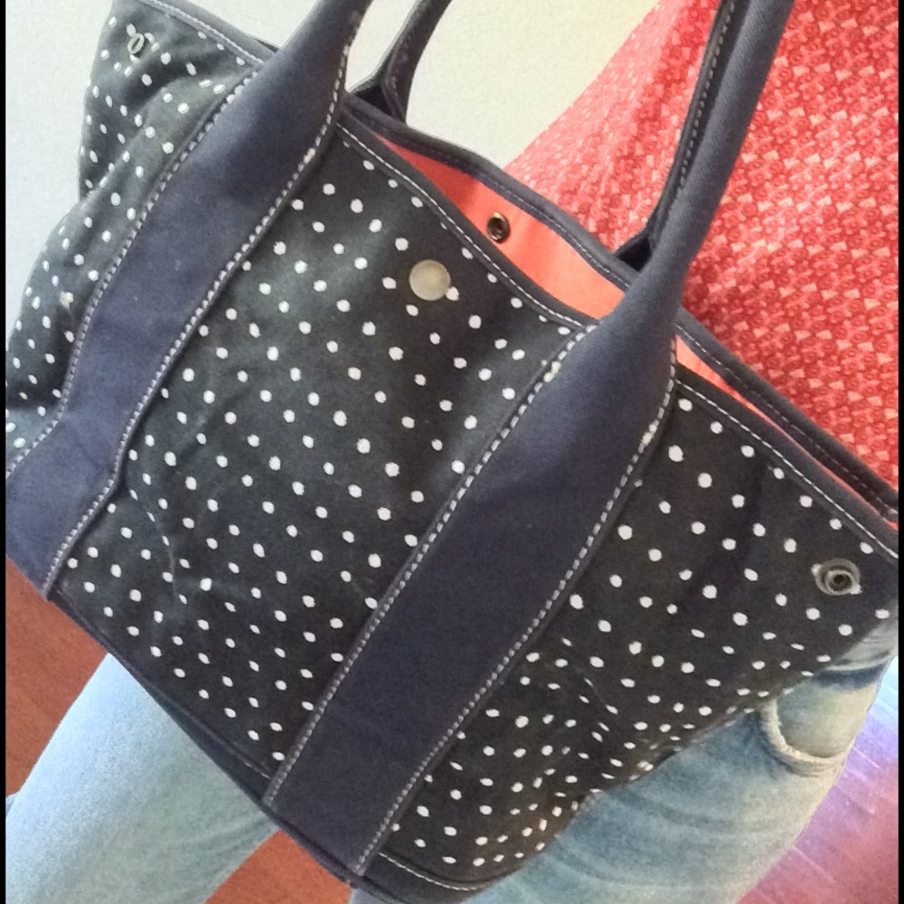 J Crew Nautical Canvas Beach Bag