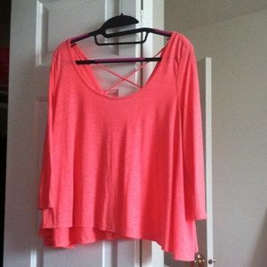 Coral pink cross back top