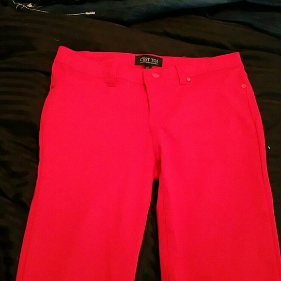 Red jeggings