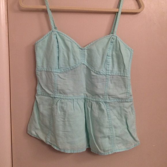 mint green peplum top Aerie size L