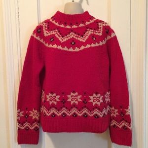 J. Crew red Nordic sweater