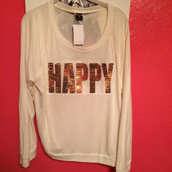 Happy sequin sweater. Size XL
