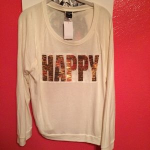Happy sequin sweater. Size XL