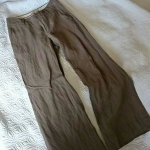Banana Republic Petite Tan Linen Trousers 00P