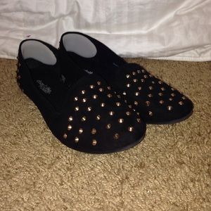 Studded Black Flats