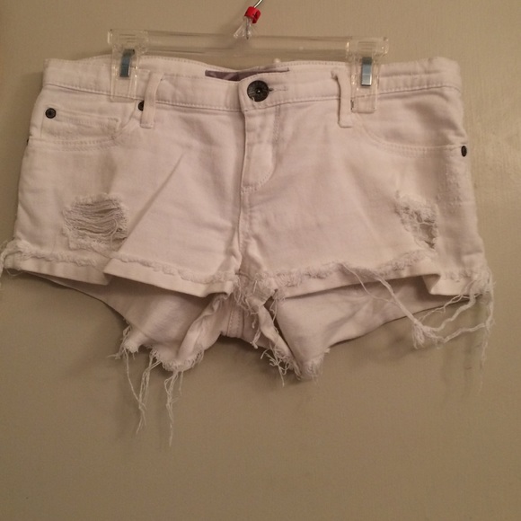 White distressed cutoff shorts - size 5