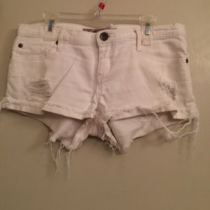 White distressed cutoff shorts - size 5