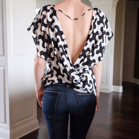 DVF black and white low back top 10 - Picture 2 of 4