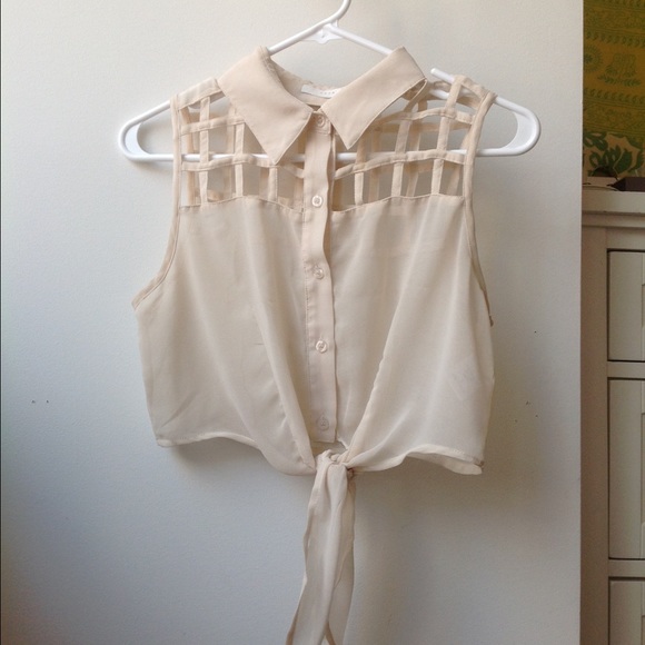 Vintage collared crop top