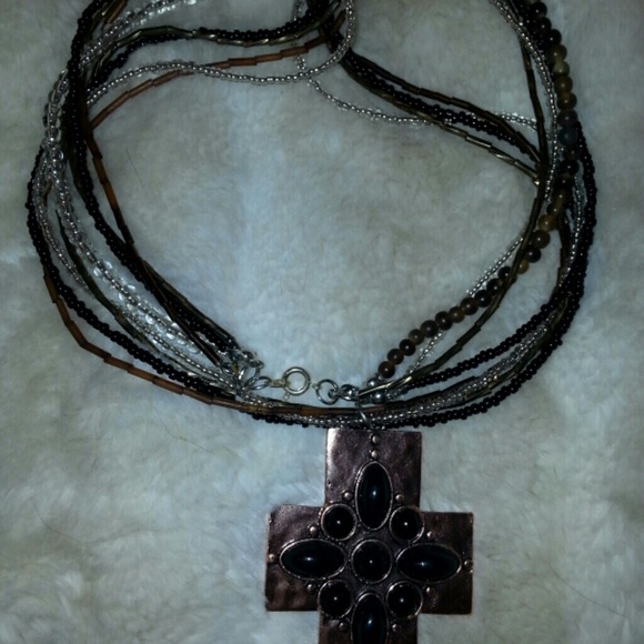Cross beaded necklace - Picture 2 of 2