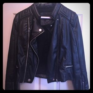 Black Leather Moto Jacket