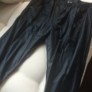 Faux leather joggers