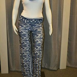 Navy blue abstract pants