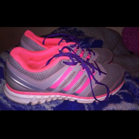 Pink and Grey Adidas Running Shoes