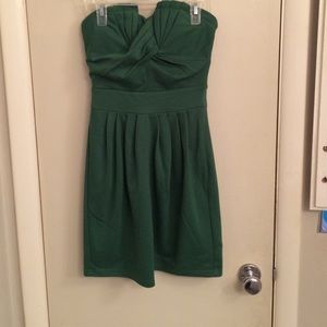 Olive green strapless dress - size S