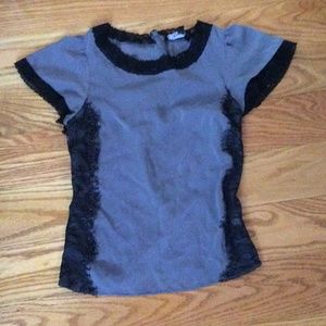 Blue & Black lace top from Bebe