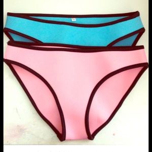 Pink neoprene bottoms!