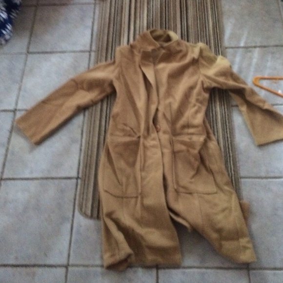 Long tan dress coat size 10