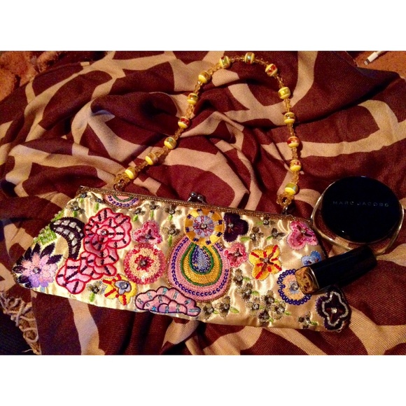 Vintage Style Multicolored Beaded Purse