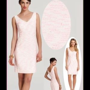 EUC lilly dress w/pearl neckline in sparkle pink