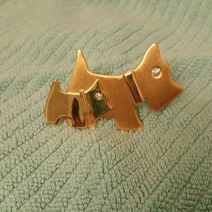 Gold dog fashion pin