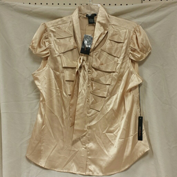 Tan/gold button up blouse
