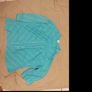 Faded Glory long sleeve teal shirt