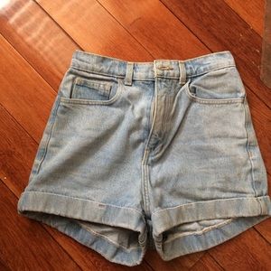 RESERVED AA Medium Wash Denim Cuff Shorts
