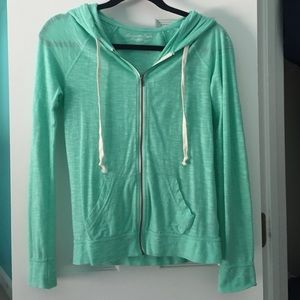 Aqua zip up hoodie