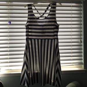 H&M navy blue/white striped dress/tags on