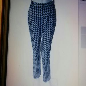 Diane von furstenberg blue gray pants sz 2