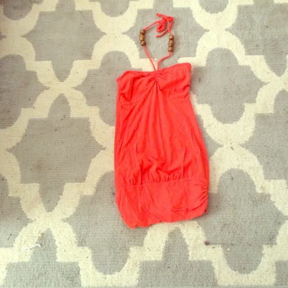 Long halter top orange/ red too