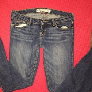 blue Hollister flare jeans