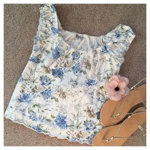 Floral Peasant Sleeve Top